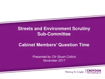 Presentation Title  Sub-Committee  Presented by John Smith  Cabinet Members Question Time