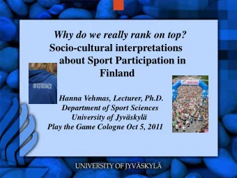 Background  there are clear differences in sport participation within  European countries