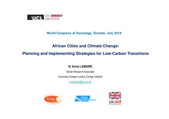 African Cities and Climate Change:  Planning and Implementing Strategies for Low-Carbon Transitions