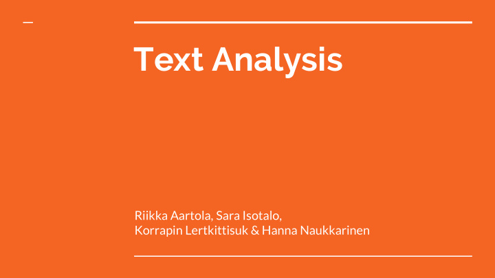 text analysis