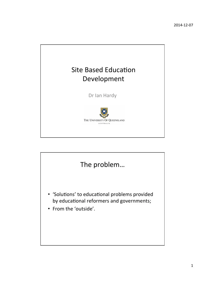 site based educa3on development