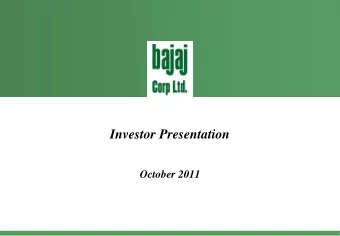 Investor Presentation  October 2011  Industry Overview  Industry Size and Structure  FMCG