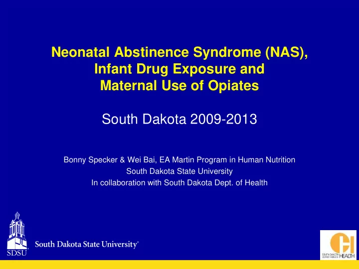 neonatal abstinence syndrome nas infant drug exposure and