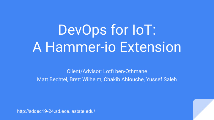 devops for iot a hammer io extension