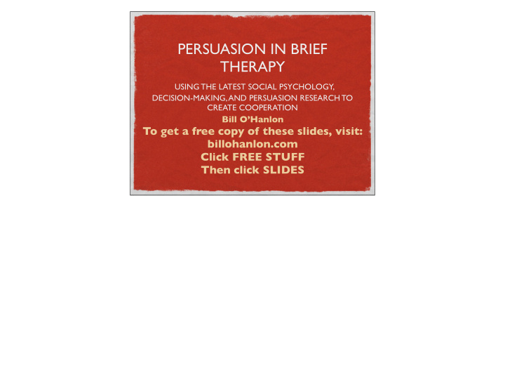 persuasion in brief therapy