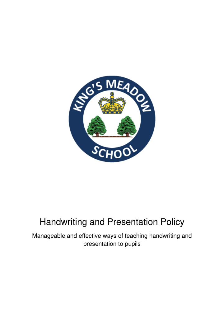 handwriting and presentation policy