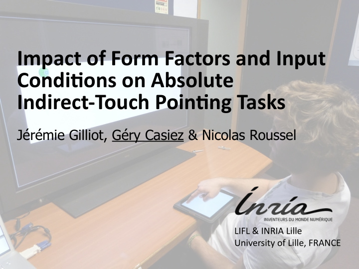 impact of form factors and input condi2ons on absolute