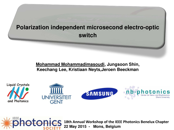 polarization independent microsecond electro optic switch