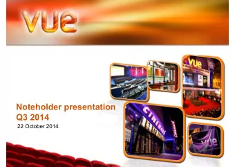 Noteholder presentation  p  Q3 2014  22 October 2014  1  Important information  IMPORTANT: You must