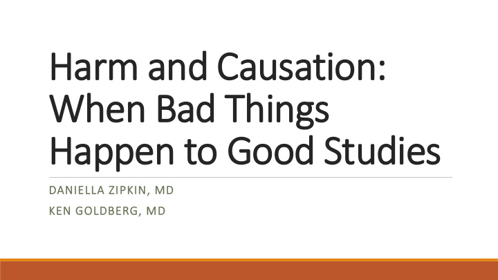 harm and causation when bad things