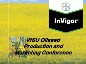 Pr  Production  oduction an  and  d  Marketi  arketing  ng Conferenc  ference  Bayer canola