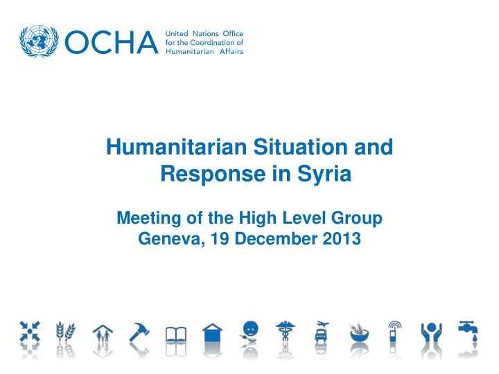 humanitarian situation and response in syria