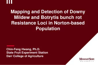 Mapping and Detection of Downy  Mildew and Botrytis bunch rot  Resistance Loci in Norton-based