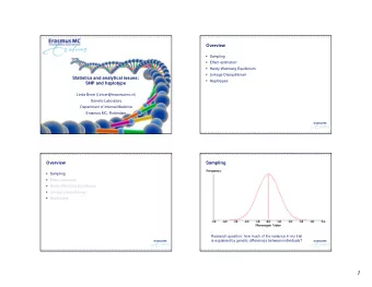 1  Sampling  Sampling  Question to you: which samples do you select for your  Important to take
