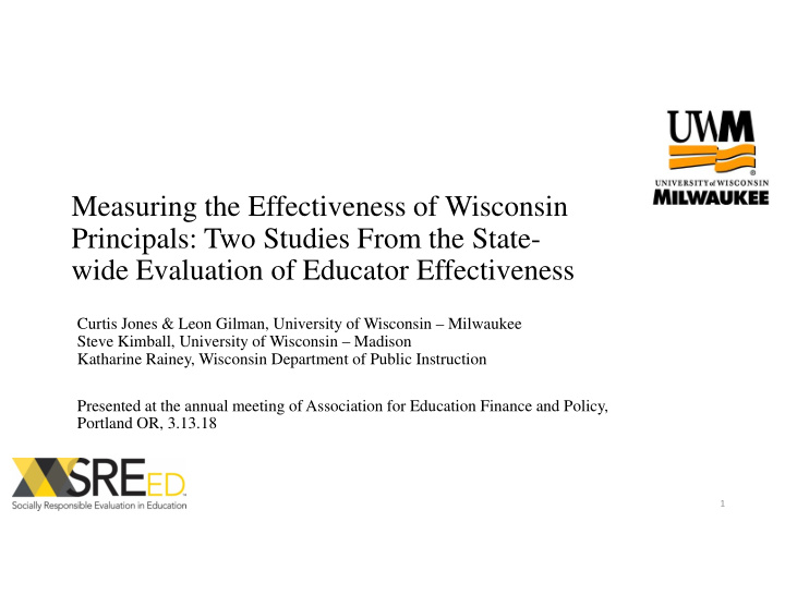 measuring the effectiveness of wisconsin principals two
