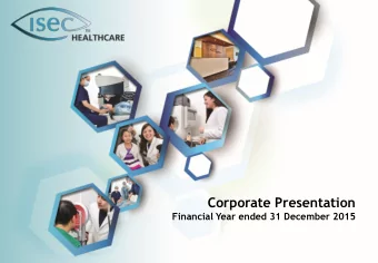 Corporate Presentation  Financial Year ended 31 December 2015  0  Page 0  Disclaimer ISEC
