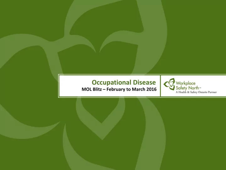 occupational disease