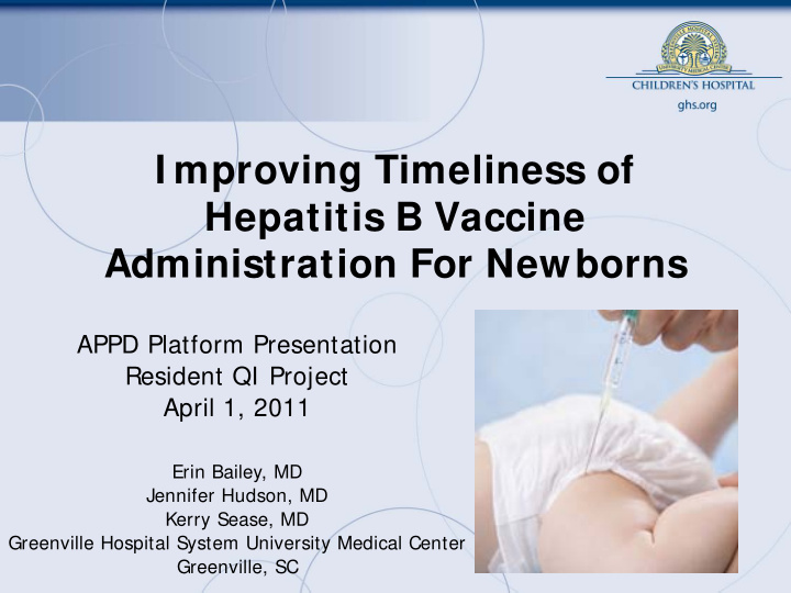 i mproving timeliness of hepatitis b vaccine