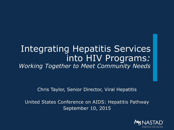 integrating hepatitis services