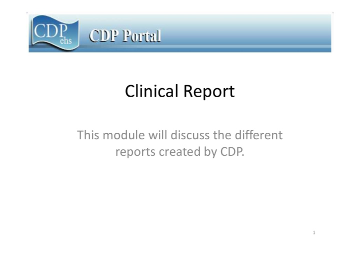 clinical report