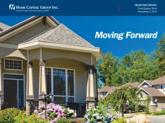 INVESTOR UPDATE  Third Quarter 2016  November 2, 2016  Forward-Looking Statements  This