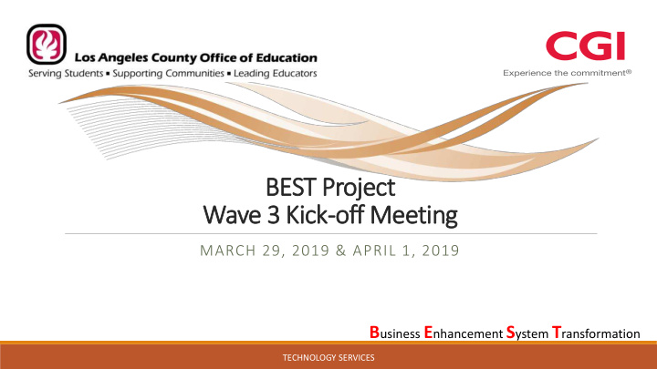 wave 3 kick off meeting