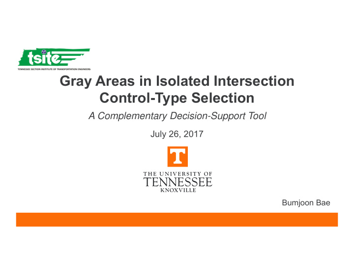 gray areas in isolated intersection control type selection