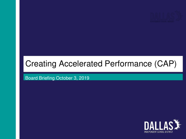 creating accelerated performance cap