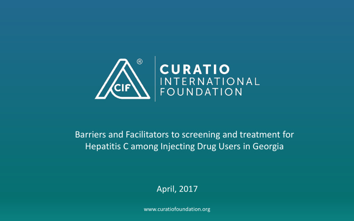 barriers and facilitators to screening and treatment for