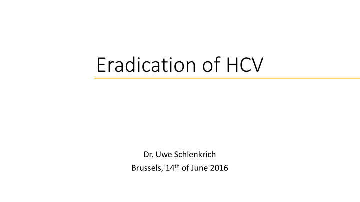 eradication of hcv
