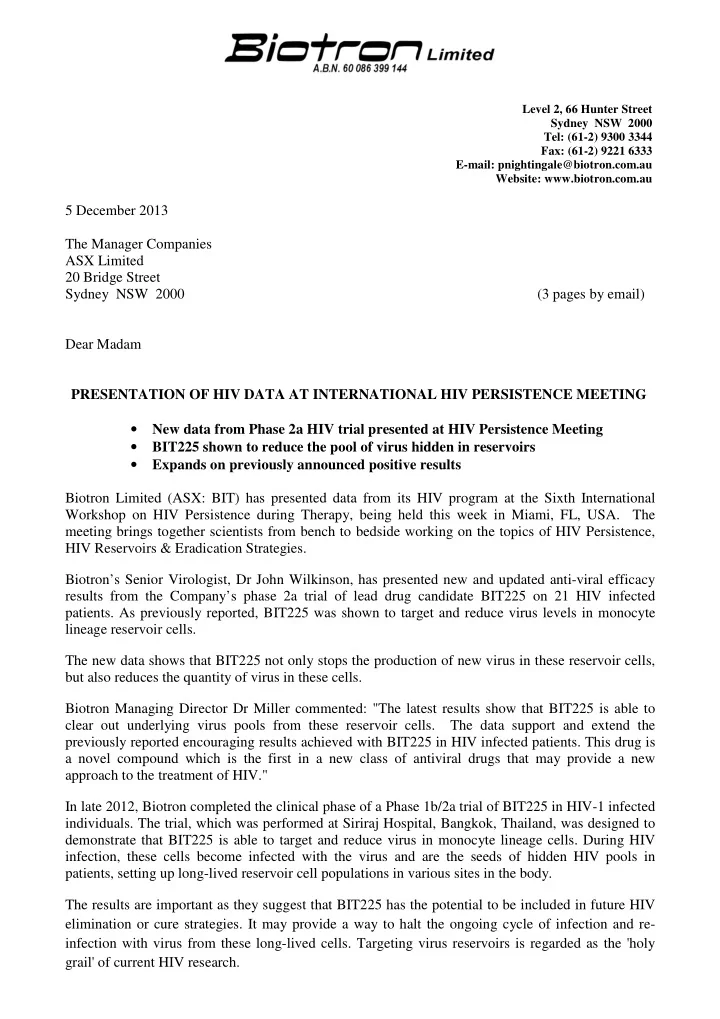 5 december 2013 the manager companies asx limited 20