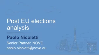 Post EU elections  analysis  Paolo Nicoletti  Senior Partner, NOVE  paolo.nicoletti@nove.eu  GUESS