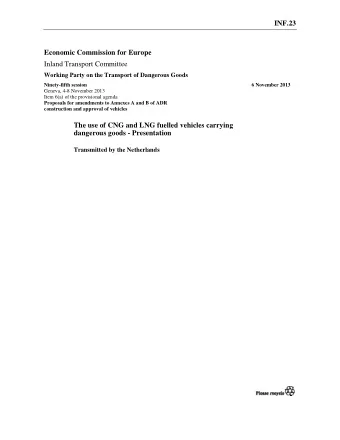 INF.23  Economic Commission for Europe  Inland Transport Committee  Working Party on the Transport