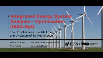 Analysis  Optimization  (IESA-Opt)  The LP optimization model of the  energy system of the