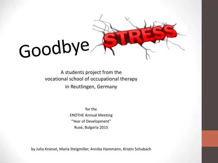 a students project from the vocational school of