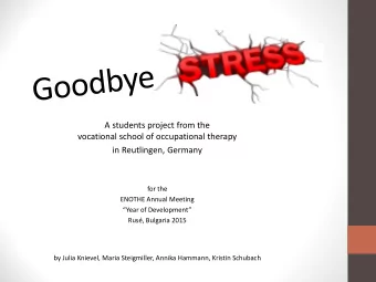 A students project from the  vocational school of occupational therapy  in Reutlingen, Germany  for