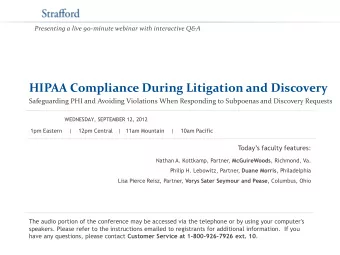 HIPAA Compliance During Litigation and Discovery  Safeguarding PHI and Avoiding Violations When