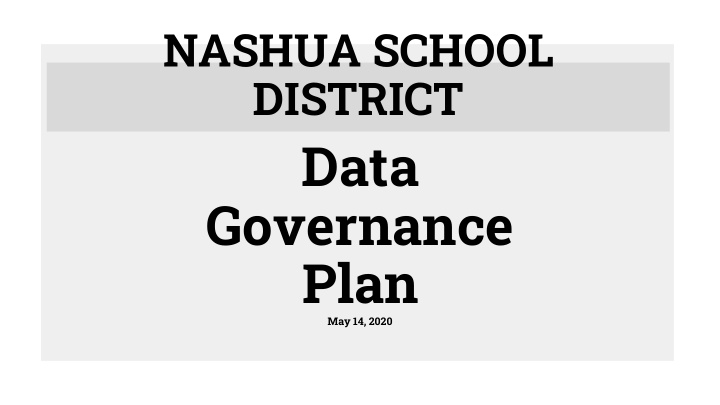 data governance plan