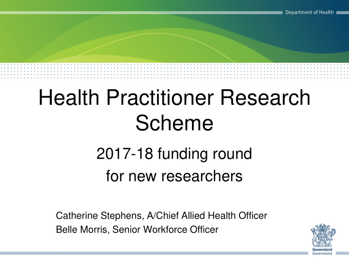 health practitioner research scheme
