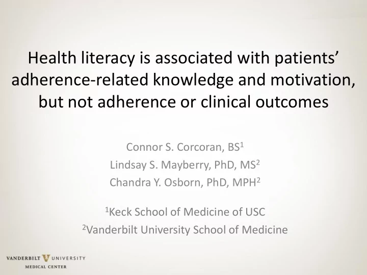 adherence related knowledge and motivation