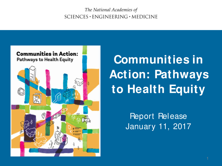 communities in action pathways to health equity