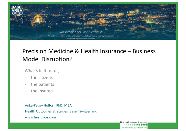 precision medicine amp health insurance business model