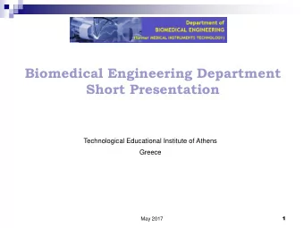 Short Presentation  Technological Educational Institute of Athens  Greece  1  May 2017  MAIN
