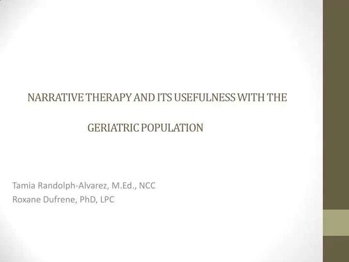 geriatric population