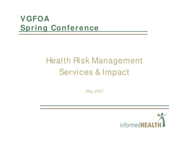 health risk management services amp impact