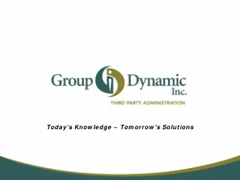 Todays Know ledge   Tom orrow 's Solutions  Flexible Spending Accounts  (FSAs)  Today we will