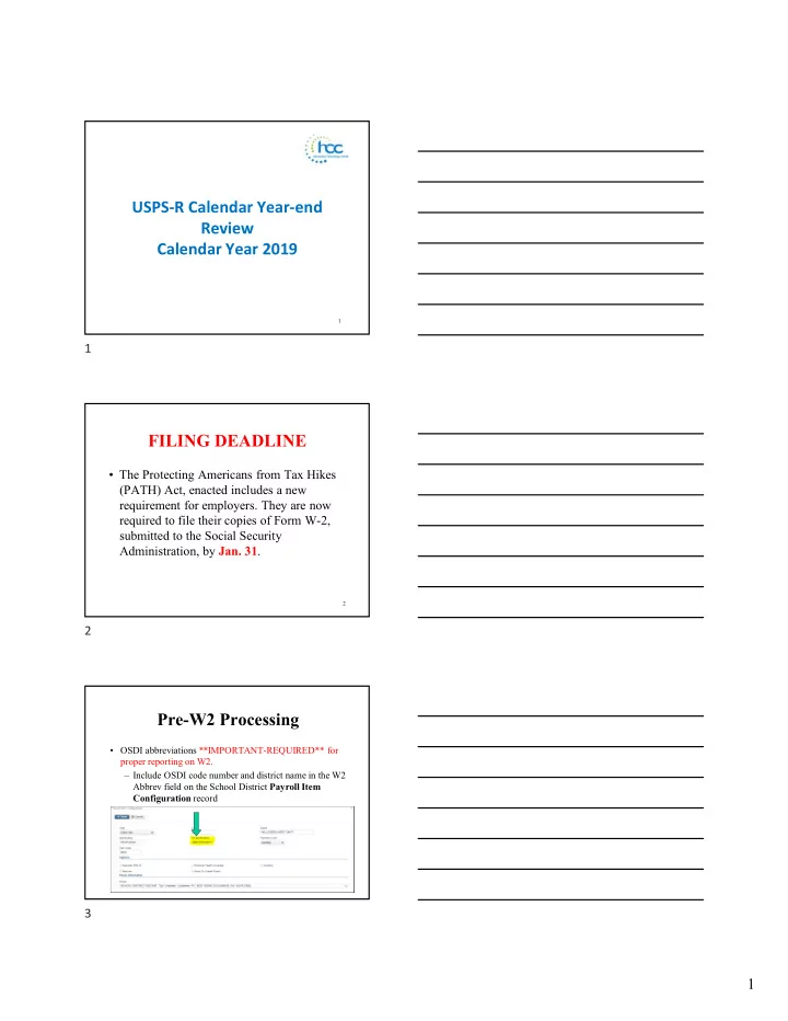 usps r calendar year end review calendar year 2019