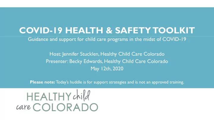 covid 19 health amp safety toolkit