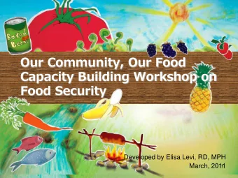 Our Community, Our Food  Capacity Building Workshop on  Food Security  Developed by Elisa Levi, RD,