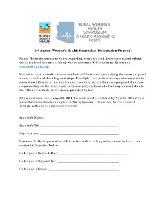 T  o pic (s) in re la tio n to  a  ho listic  a ppro a c h to  rura l wo me n s he a lth:  Ple a